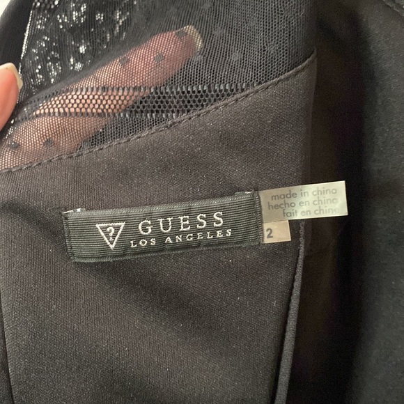 NWOT - Guess, Fitted Long Sleeve Little Black Mini Cocktail Dress, Size 2 - Picture 7 of 7